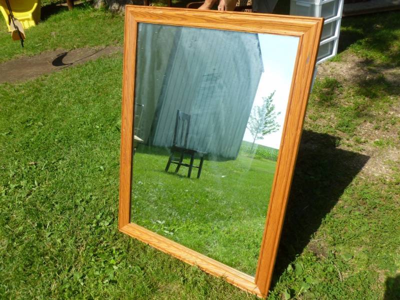 lot 135 image: Oak Framed Mirror