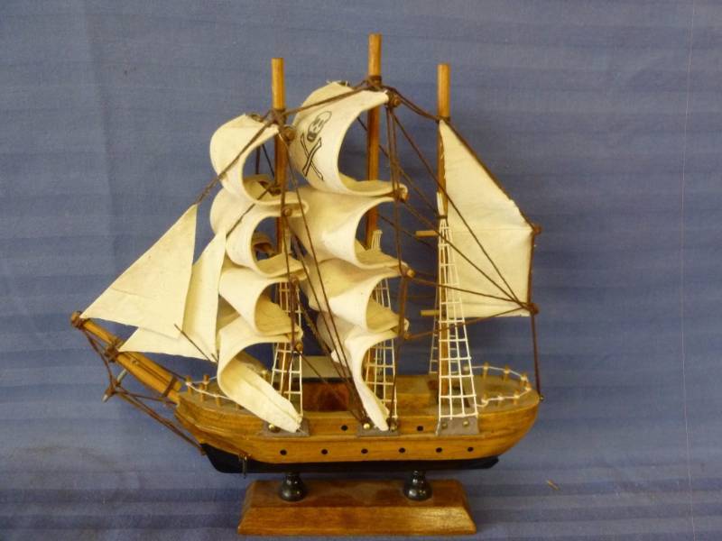 lot 22 image: Wooden Sailing Ship