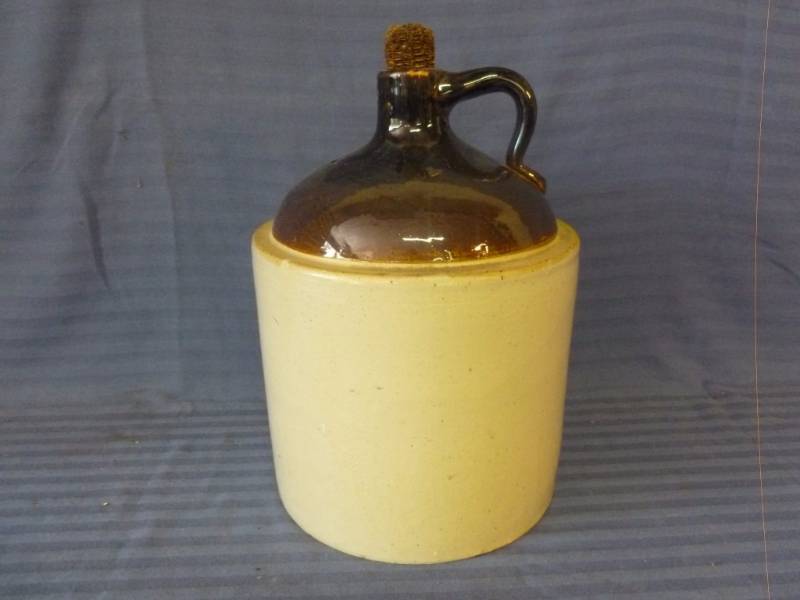lot 120 image: Antique Brown Top Crock Jug