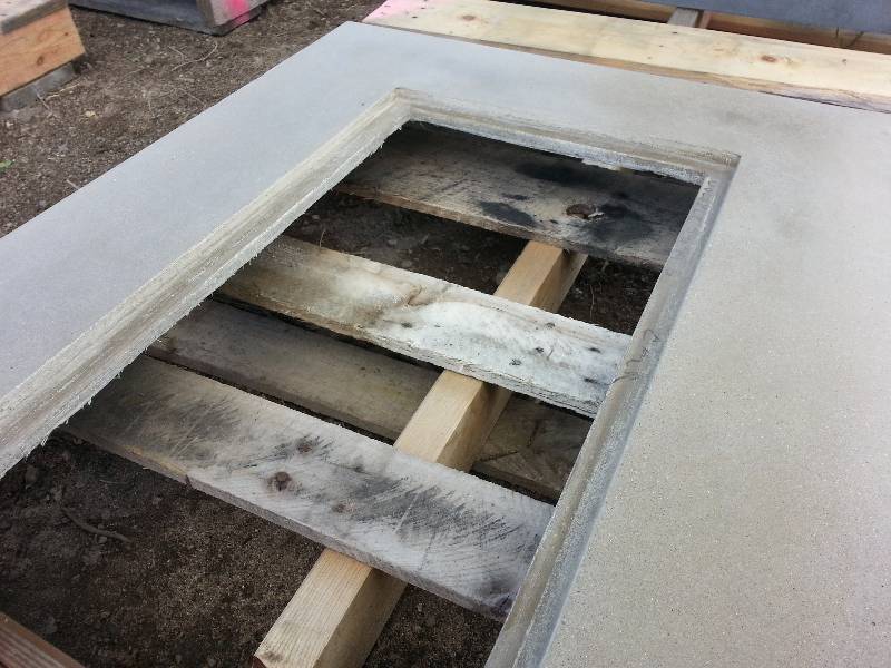 Rectangular Light Gray Fire Table