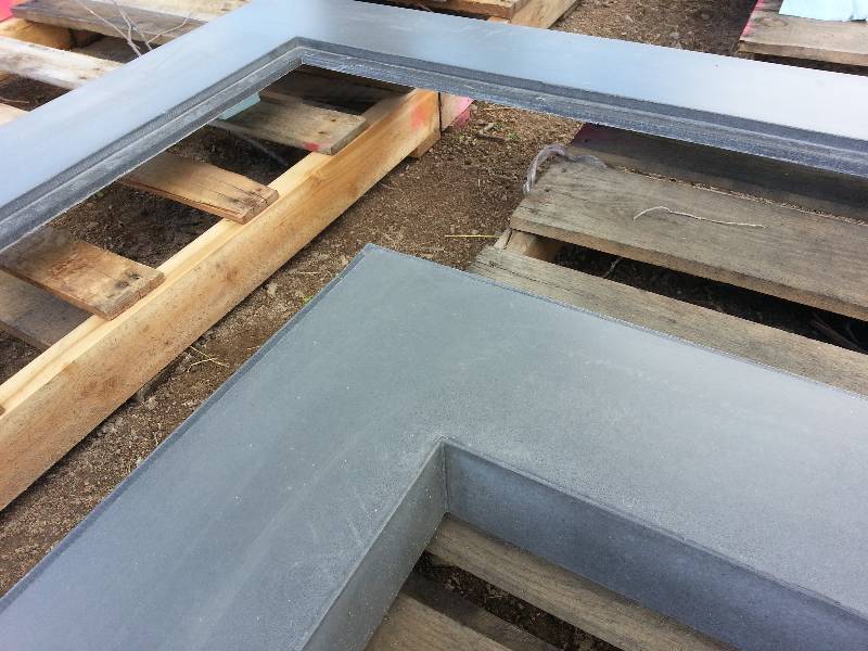 L Shaped Dark Gray Fire Table