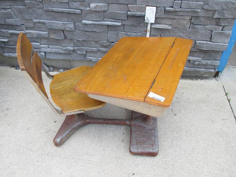 lot 62 image: antique school desk