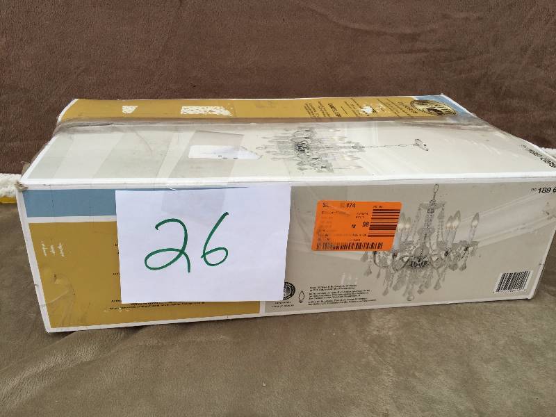 lot 26 image: Maria Theresa 6-Light Chrome Chandelier