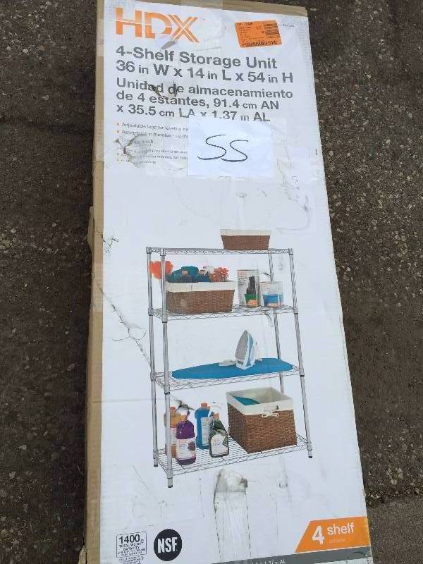 HDX 4 Shelf Storage unit 36x 14x 54