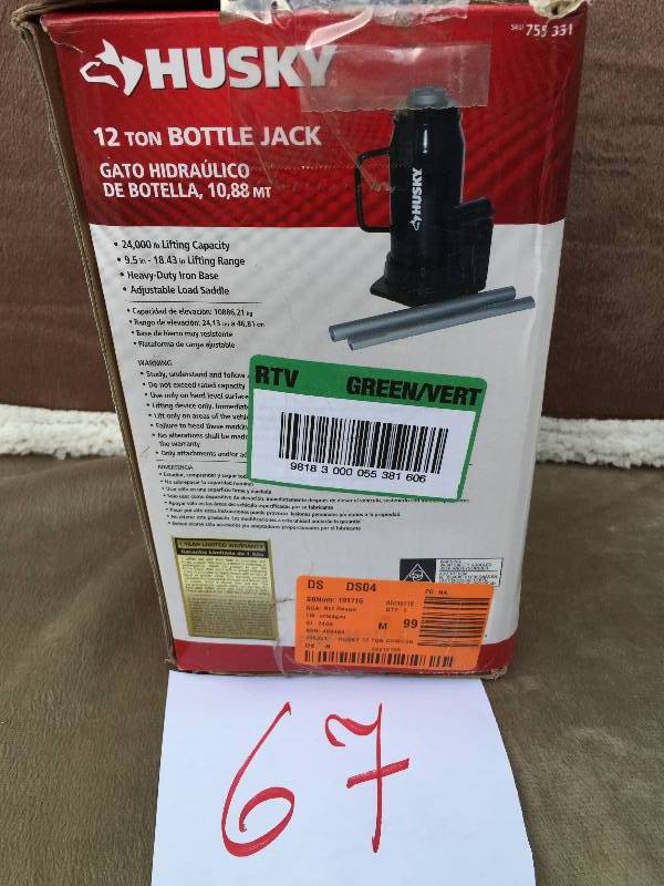 Husky 12 Ton Bottle Jack