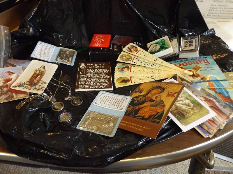 Religious cards, necklaces, Catholic Items