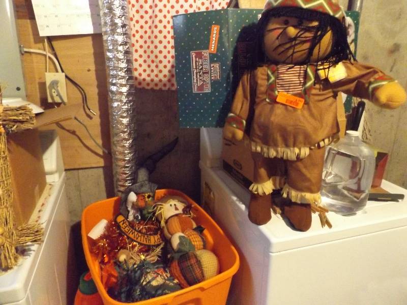 Fall Decorations in tote