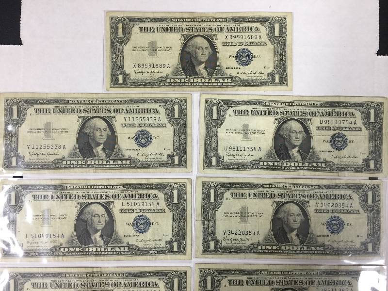 Silver Certificates, Qty 9