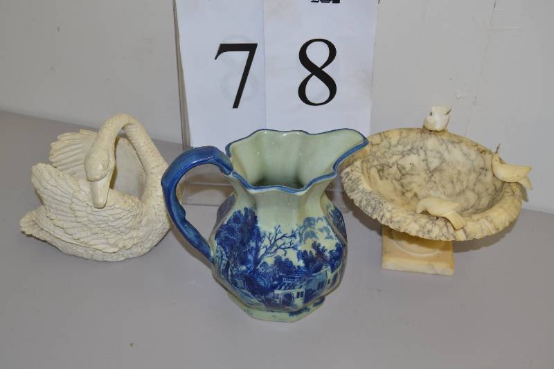 lot 78 image: Ceramic and stone items