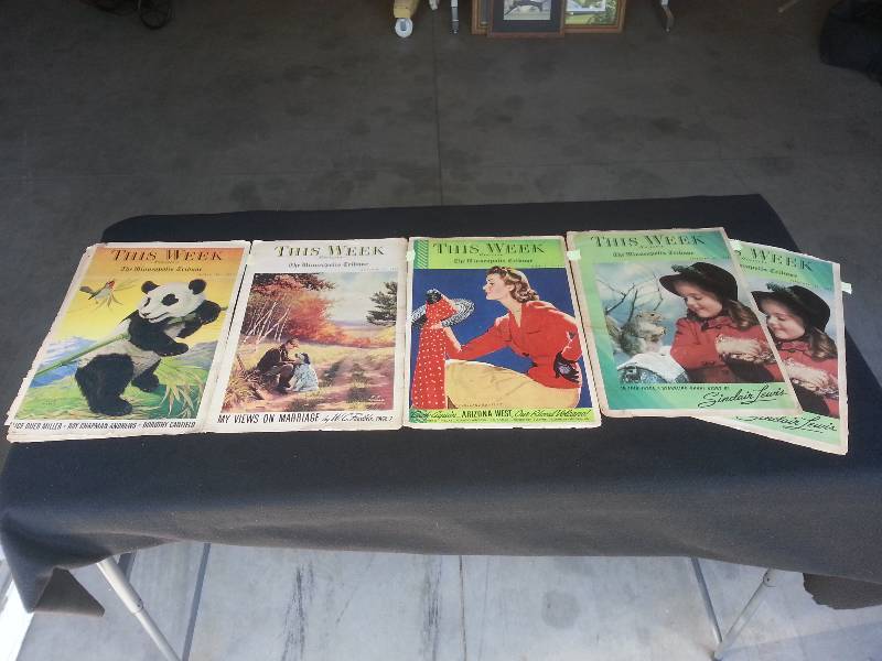 lot 45 image: Lot of (5) 1930s This Week Minneapolis Tribune Magazines