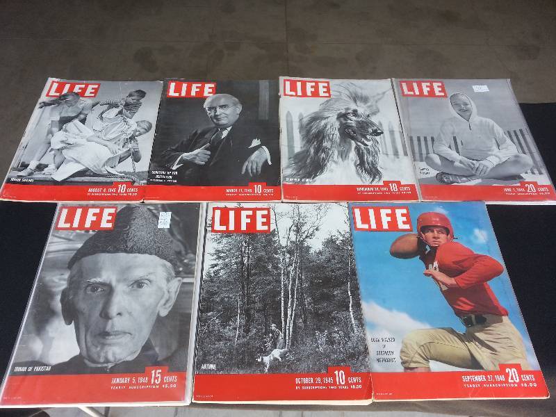 lot 48 image: Lot of (7) 1940s Life Magazines