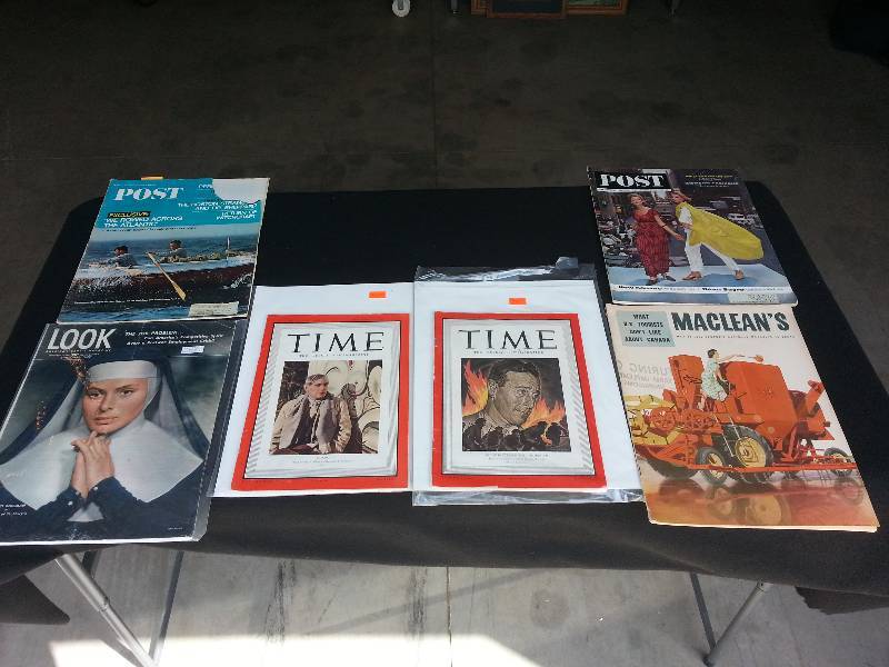 lot 15 image: 1939 & 1940 Time Magazines  Macleans, Post, and Look