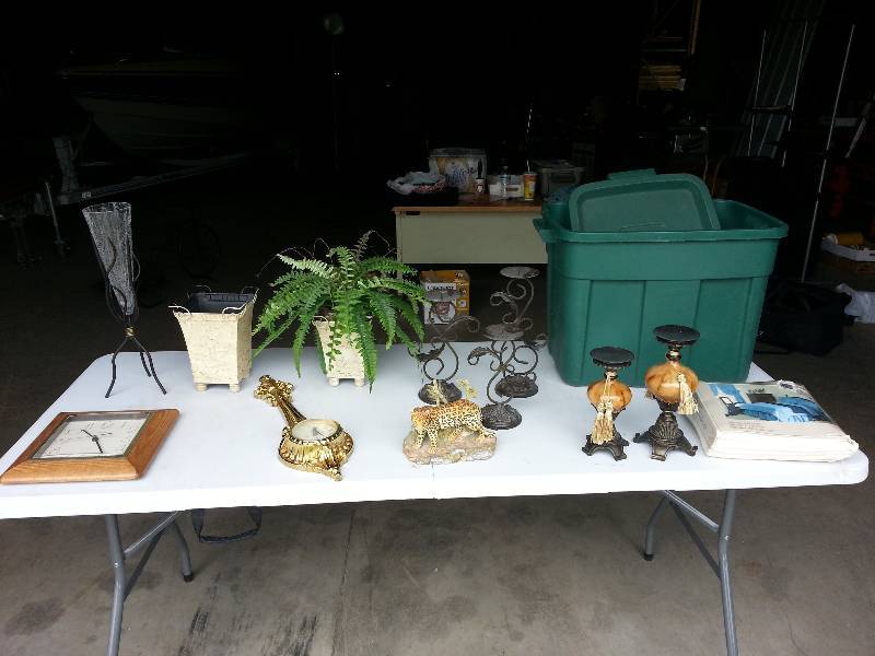 lot 107 image: Candle Holders, Clock, Cheetah, Oh My