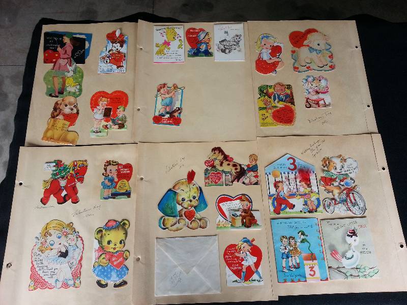lot 28 image: Vintage Valentines and Birthday Cards #1