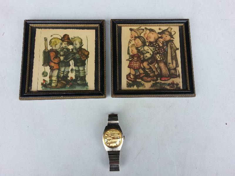 lot 174 image: Vintage Remington Watch & Hummel Prints