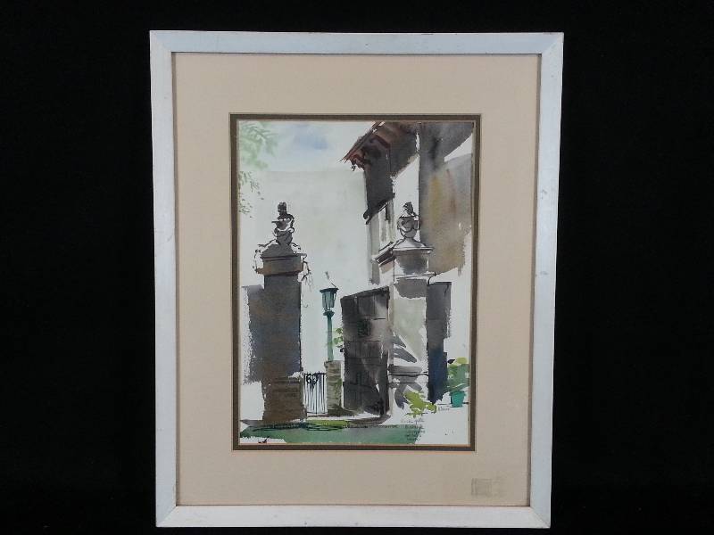 lot 9 image: Blarn - Original Watercolor Burbank - Livingston - House