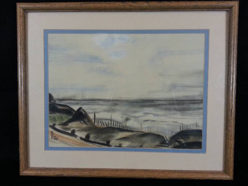 lot 11 image: 1939 Myrtle E Sell Original Pastel