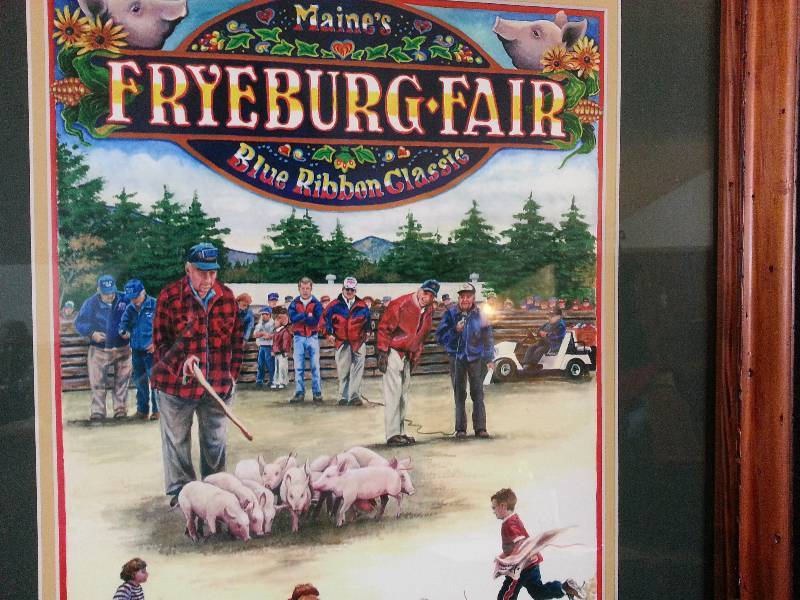 lot 22 image: Maines Fryeburge Fair Poster - Framed