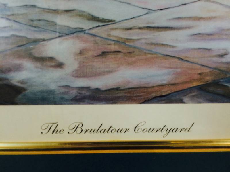 lot 72 image: Gold Framed and Matted Dcor Art Brulatour Courtyard