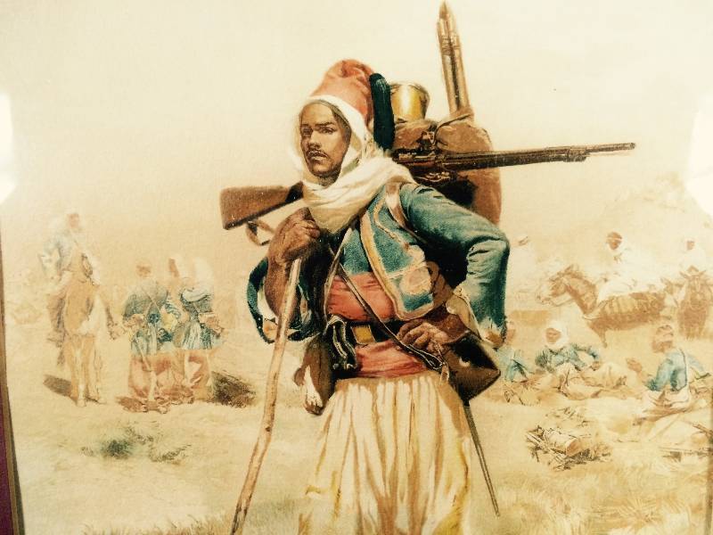lot 75 image: French Painter Detaille Soldier Print