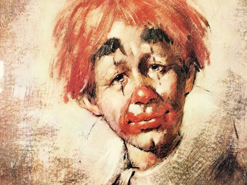 lot 76 image: Rare Leighton Jones Clown With Red Hair Print