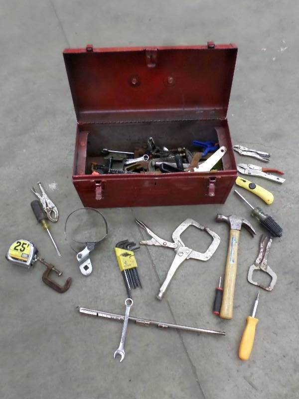 Steel Toolbox Full Of Misc Hand Too...