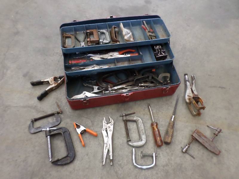 Steel Toolbox Full Of Misc Hand Too...