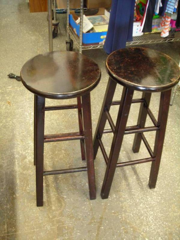 Pair Of Wood Bar Stools