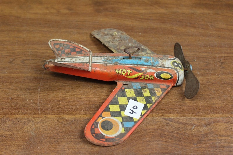 lot 40 image: Ohio Art Vintage Tin Toy Airplane