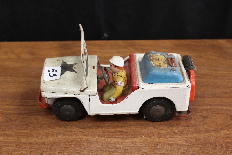 lot 55 image: Military Police Tin Car, Unmarked