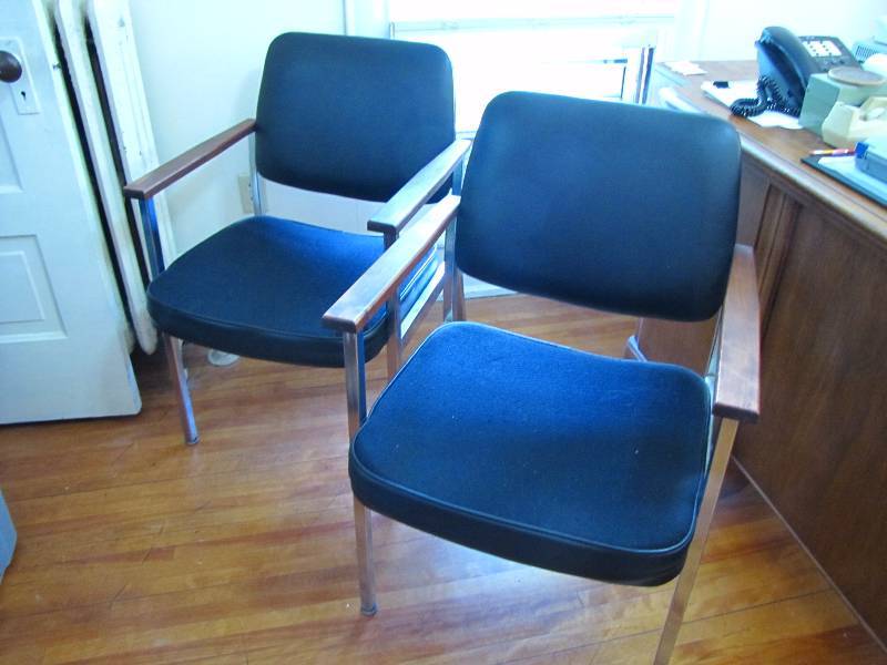 lot 32 image: Pair of vintage office chairs