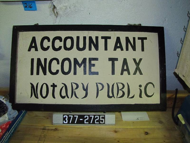 lot 219 image: Sign accountant, income tax and notary public