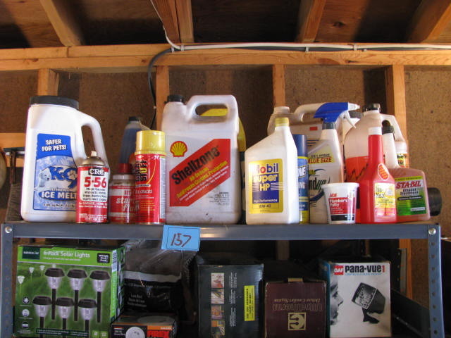lot 157 image: garage chemical lot (shelf lot)