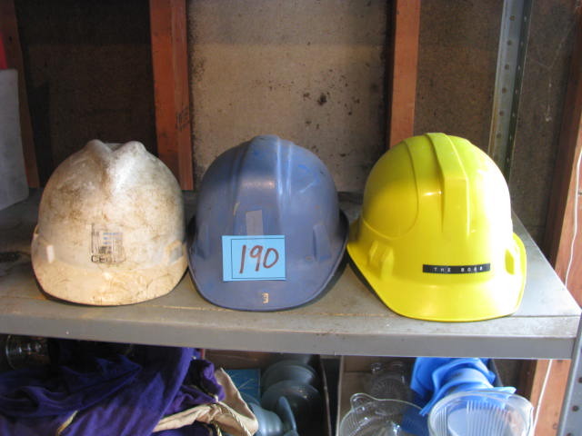 lot 190 image: three hard hats