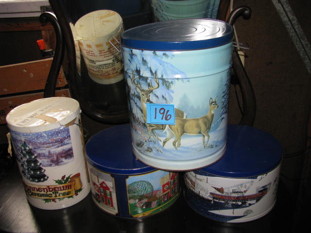 lot 196 image: ceramic Christmas tree and tins