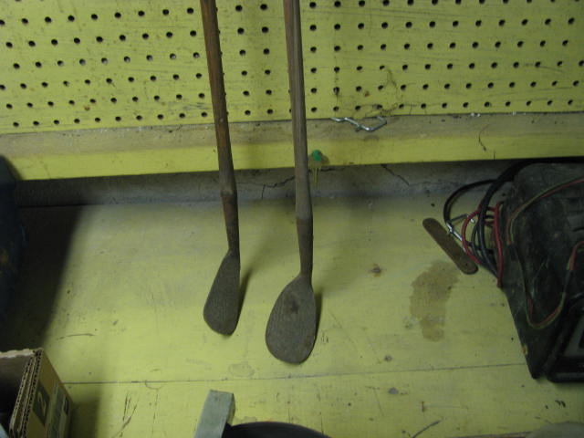lot 84 image: wooden golf clubs