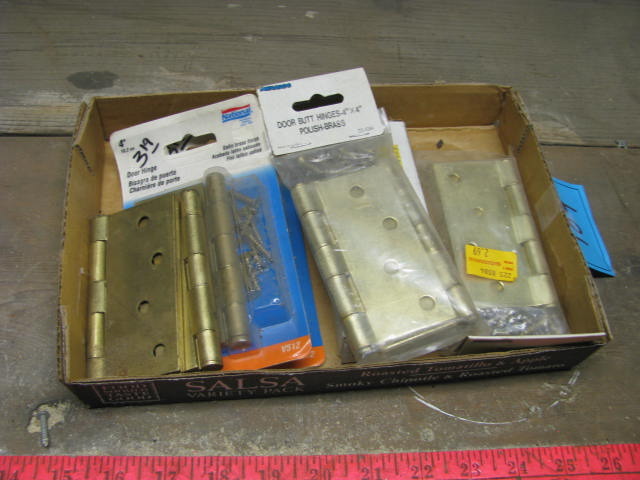 lot 104 image: NIB brass hinges heavy