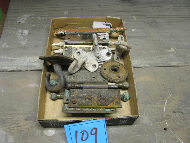 lot 109 image: vintage hardware very cool hinges