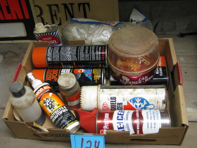 lot 124 image: vintage automotive chemical items