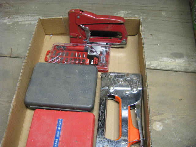 lot 126 image: forstner bit set staplers and more