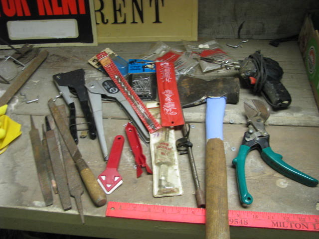 lot 135 image: files hatchet drill bits and more
