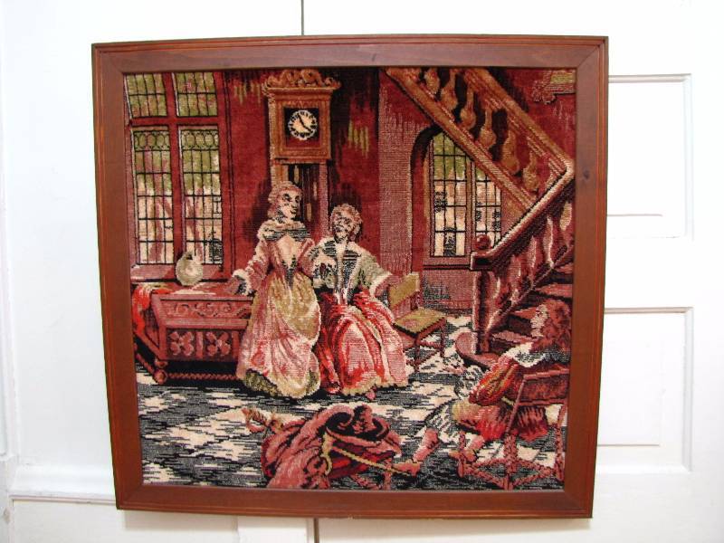 lot 269 image: vintage framed tapestry
