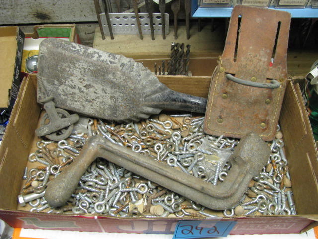 lot 242 image: large lot of eye hooks damper handle and more