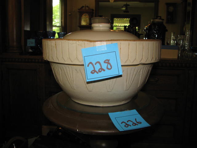 lot 228 image: large vintage ceramic bowl with lid