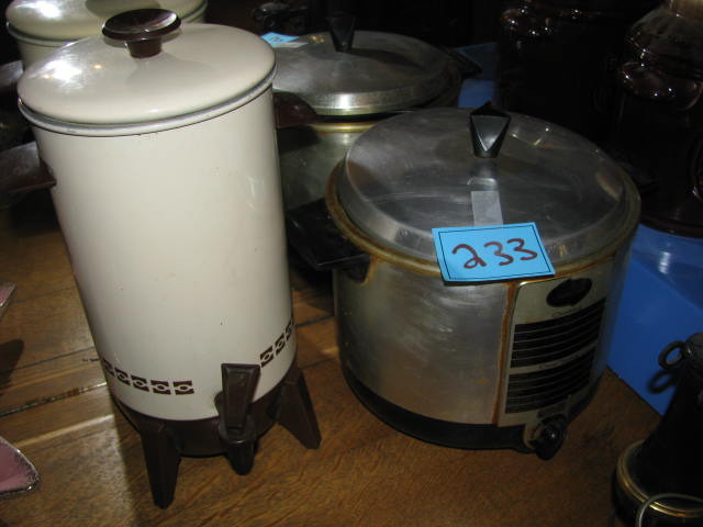 lot 233 image: vintage coffee maker and multi cooker