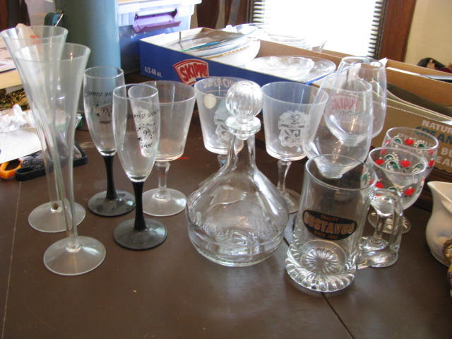 lot 279 image: decanter and drinking glasses barware see photos