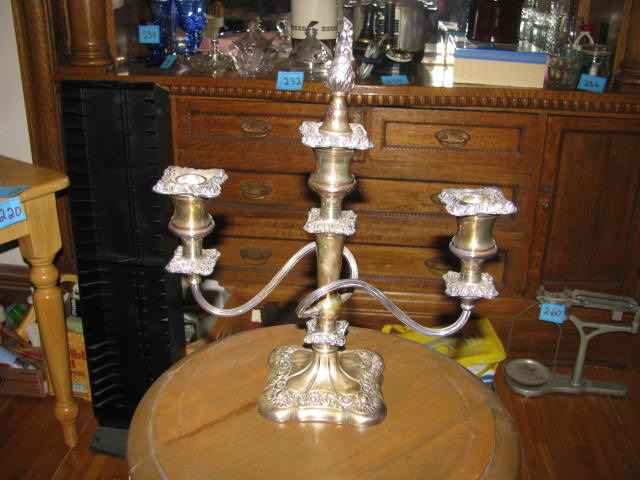 lot 288 image: silver or silver plated ornate candlestick please inspect