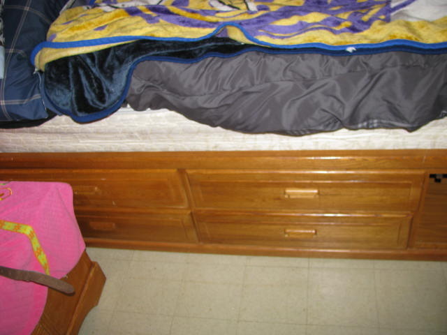lot 297 image: Bed frame with drawers a cabinet