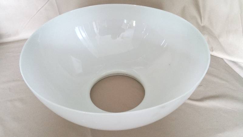 lot 5 image: Extra Large Antique White Glass Kerosene Lamp Shade