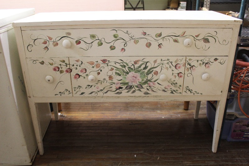 Vintage Hand Painted Side Board